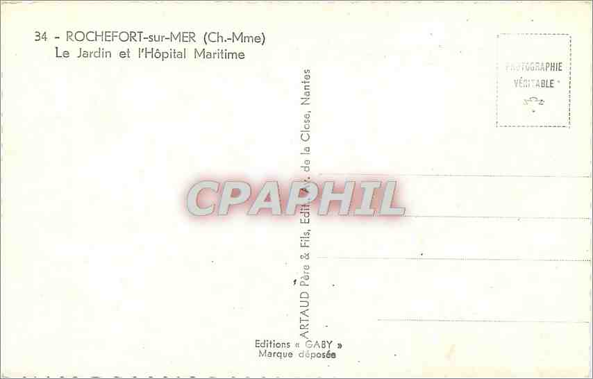 CPM Rochefort sur Mer Ch Mme Le Jardin et l'Hopital Maritime  — Back