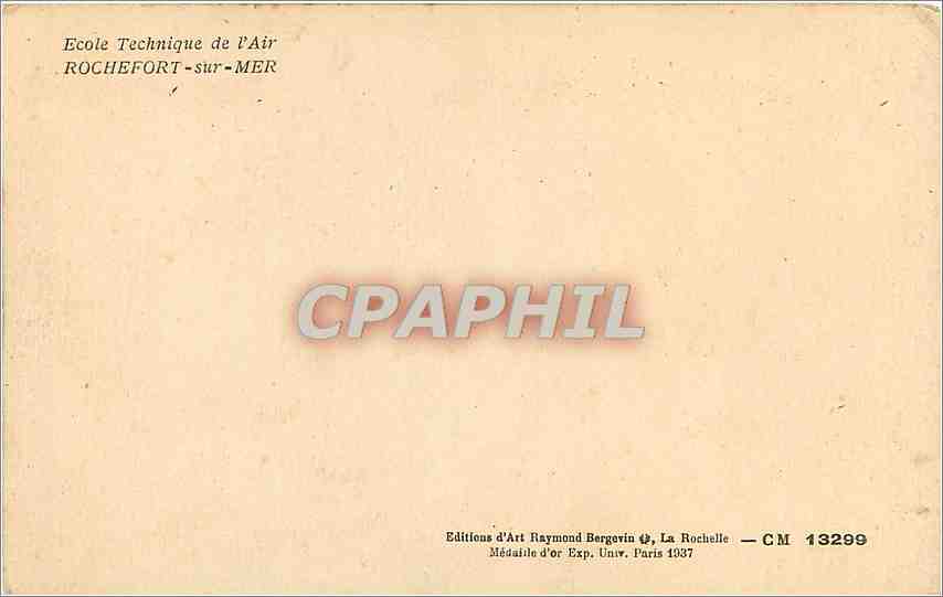 CPA Ecole Technique de l'Air Rochefort sur Mer Militaria — Back