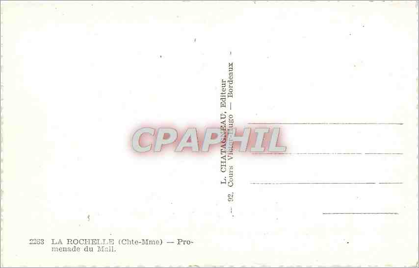 CPM La Rochelle Chte Mme Promenade du Midi  — Verso