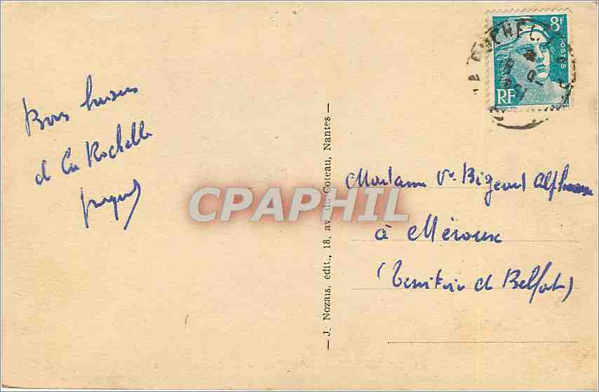CPA La Rochelle Le Port Le Cours Wilson Bateaux — Verso