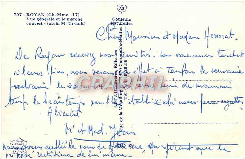 CPM Royan Ch Mme 17 Vue generale et le Marche couvert  — Rückseite