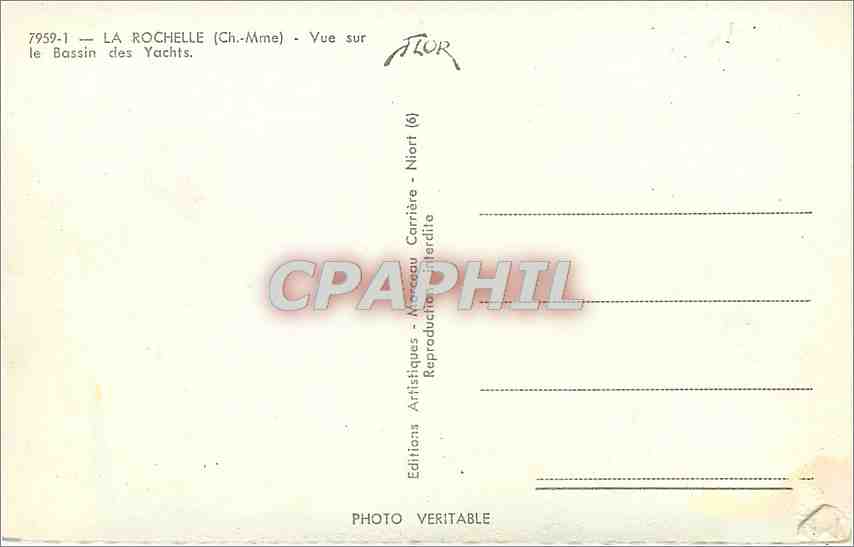 CPM La Rochelle Ch Mme Vue sur le Bassin des Yachts Bateaux — Verso