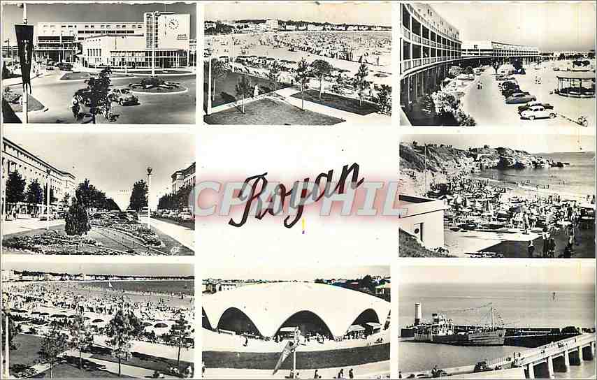 CPM Royan La Poste La plage et les jardins Le front de mer 