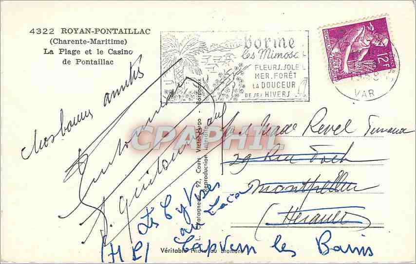 CPM Royan Pontaillac Charente Maritime La Plage et le Casino de Pontaillac  — Back