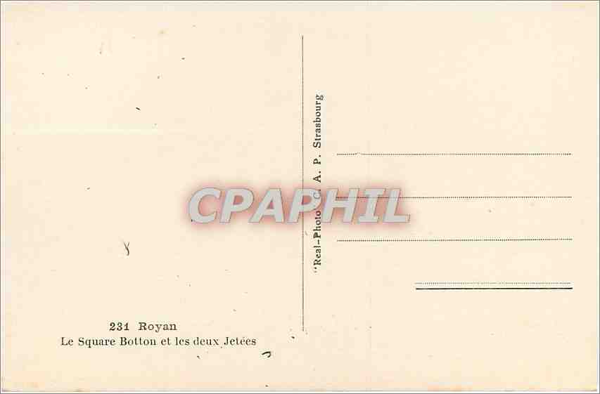 CPA Royan Le Square et les deux Jetees  — Rückseite