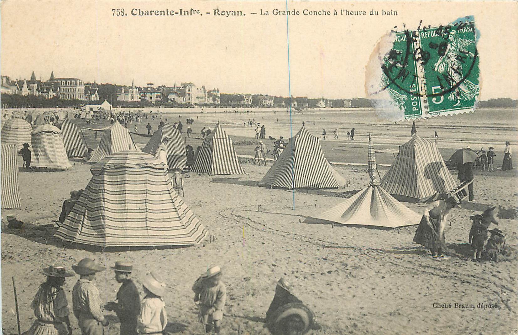 CPA Charente Inf Royan La Grande Conche a l'Heure du bain 