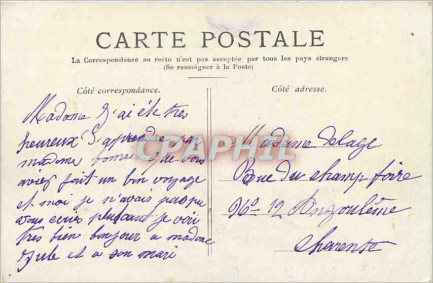 CPA Royan Le Puits de l'Auture et la pointe de la grande cote  — Rückseite
