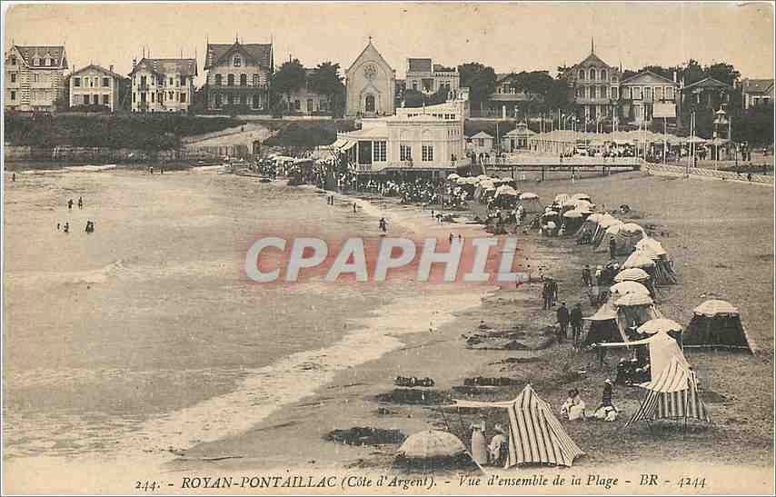 CPA Royan Pontaillac Cote d'Argent Vue d'Ensemble de la Plage 
