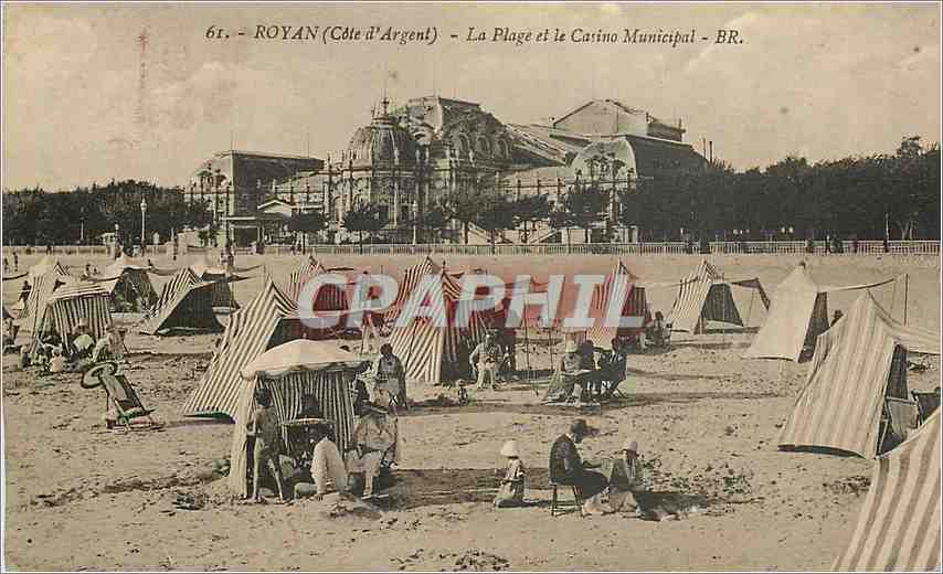 CPA Royan Cote d'Argent La Plage et le Casino Municipal 