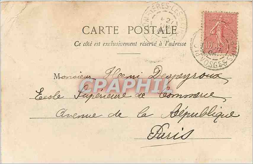CPA Plombieres les Bains Grands Hotels et Nouveaux Thermes  — Rückseite