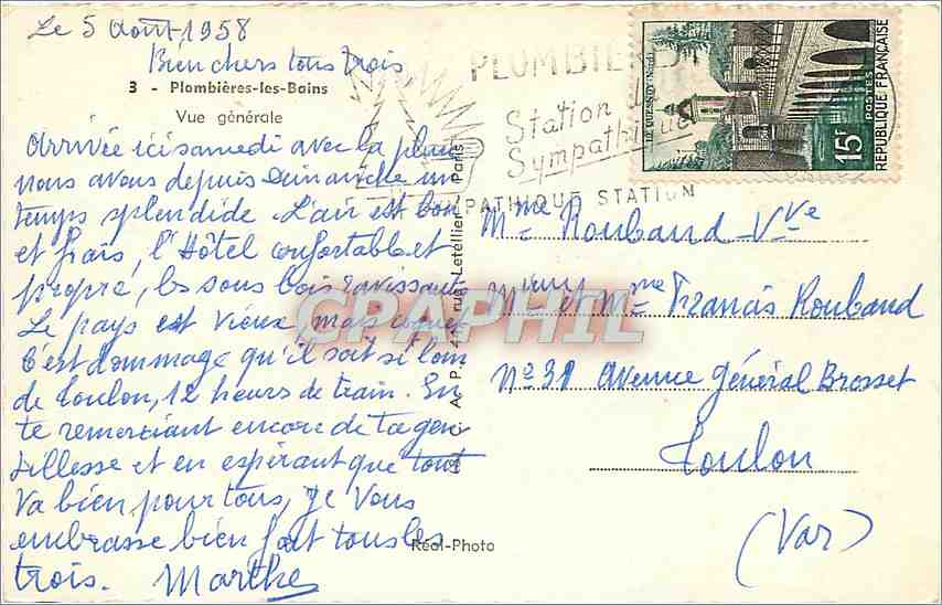 CPM Plombieres les Bains Vue generale  — Verso