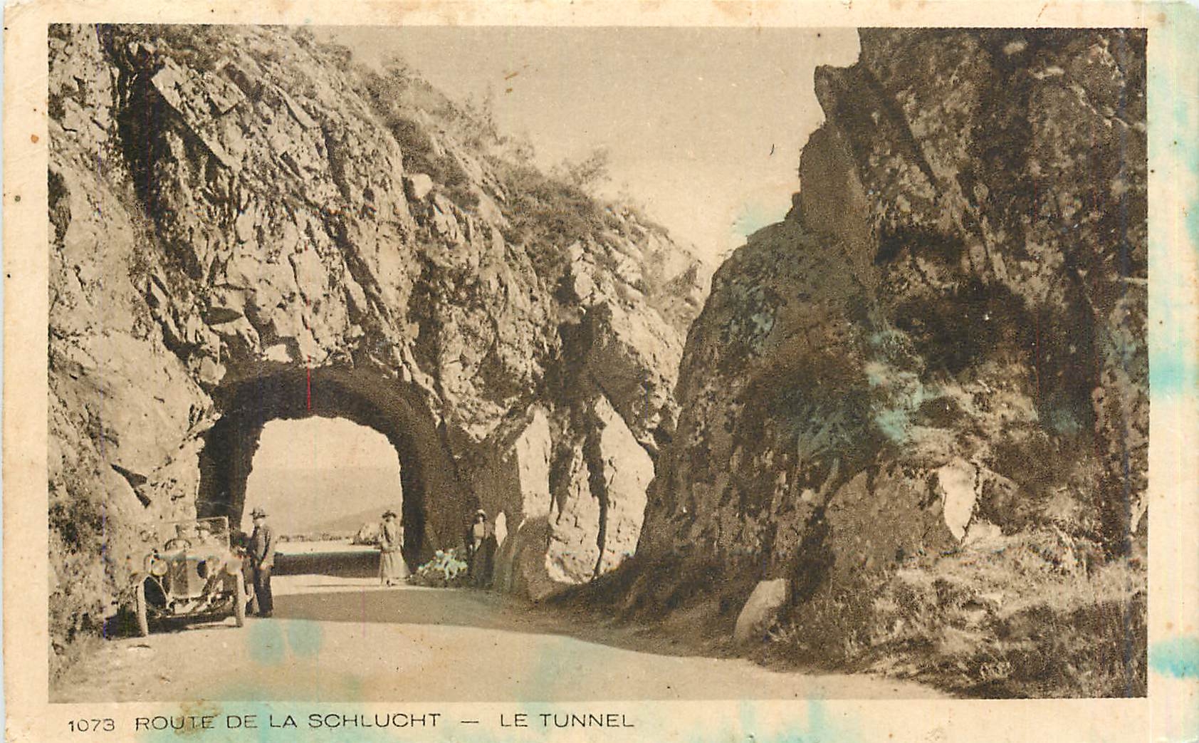 CPA Route de la Schlucht Le Tunnel Automobile
