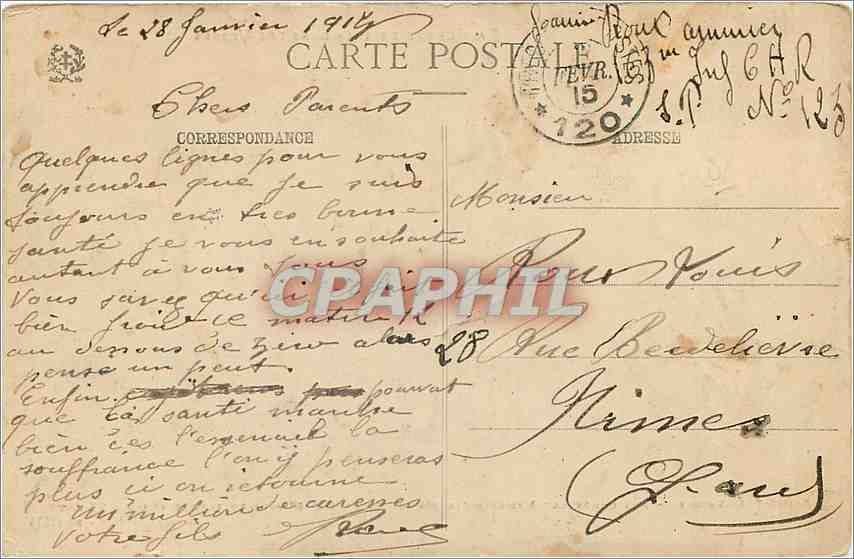 CPA La Guerre de 1914 dans les Vosges Saint Die Vosges Rue Gambetta  — Rückseite