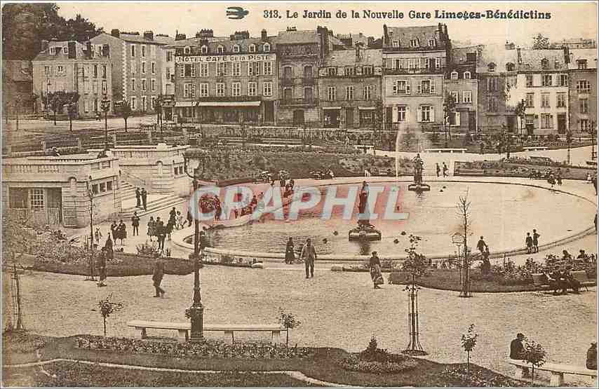 CPA Le Jardin de la Nouvelle Gare Limoges Benedictins 