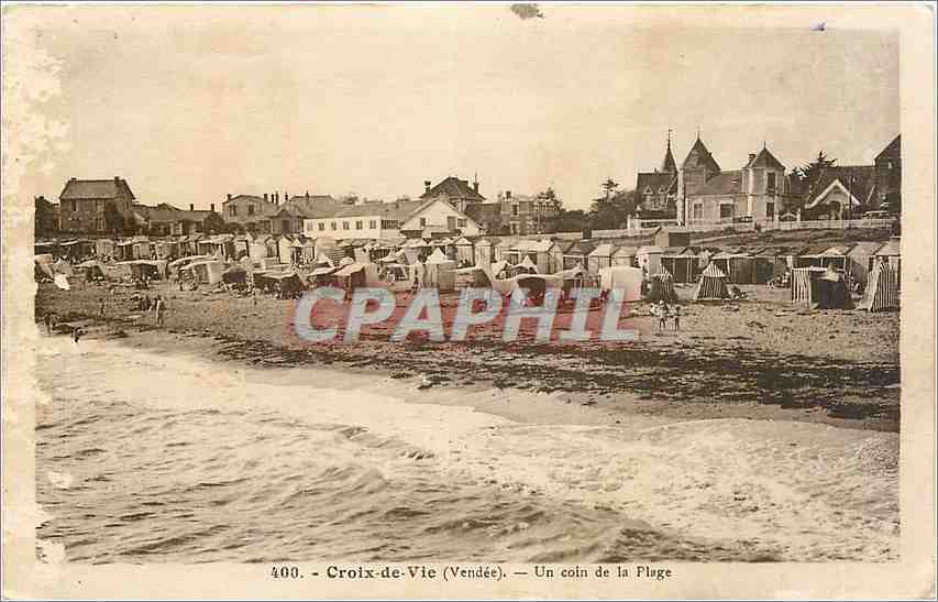 CPA Croix de Vie Vendee Un coin de la Plage 