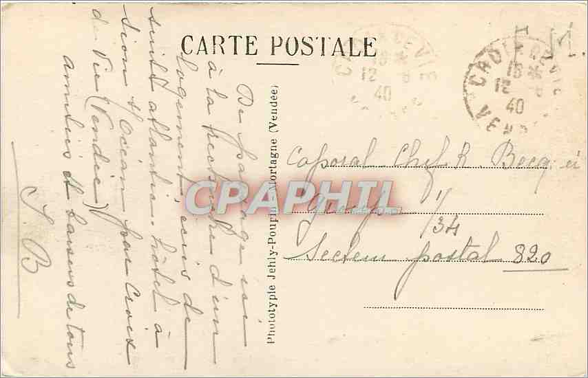 CPA Croix de Vie Vendee Un coin de la Plage  — Rückseite