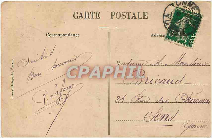 CPA Tonnerre Vue generale prise sur la Colline ou se dressait jadis l'Abbaye de St Michel  — Back