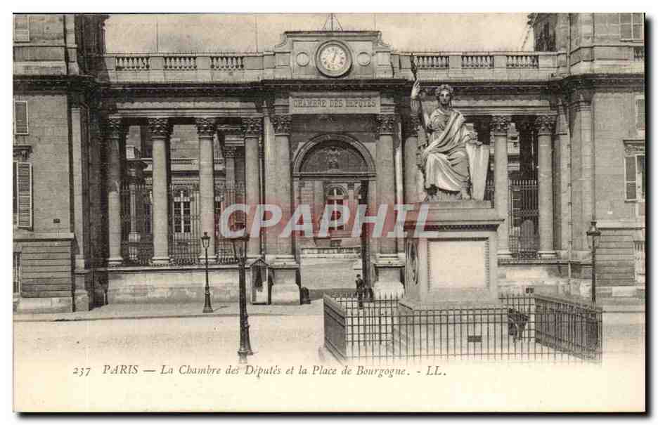 Paris -7 - la Chambre des Deputes et la Place de Bourgogne - CPA 
