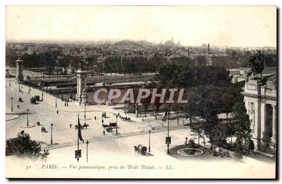 Paris -8 - Vue Panoramique prise du petit palais - CPA 