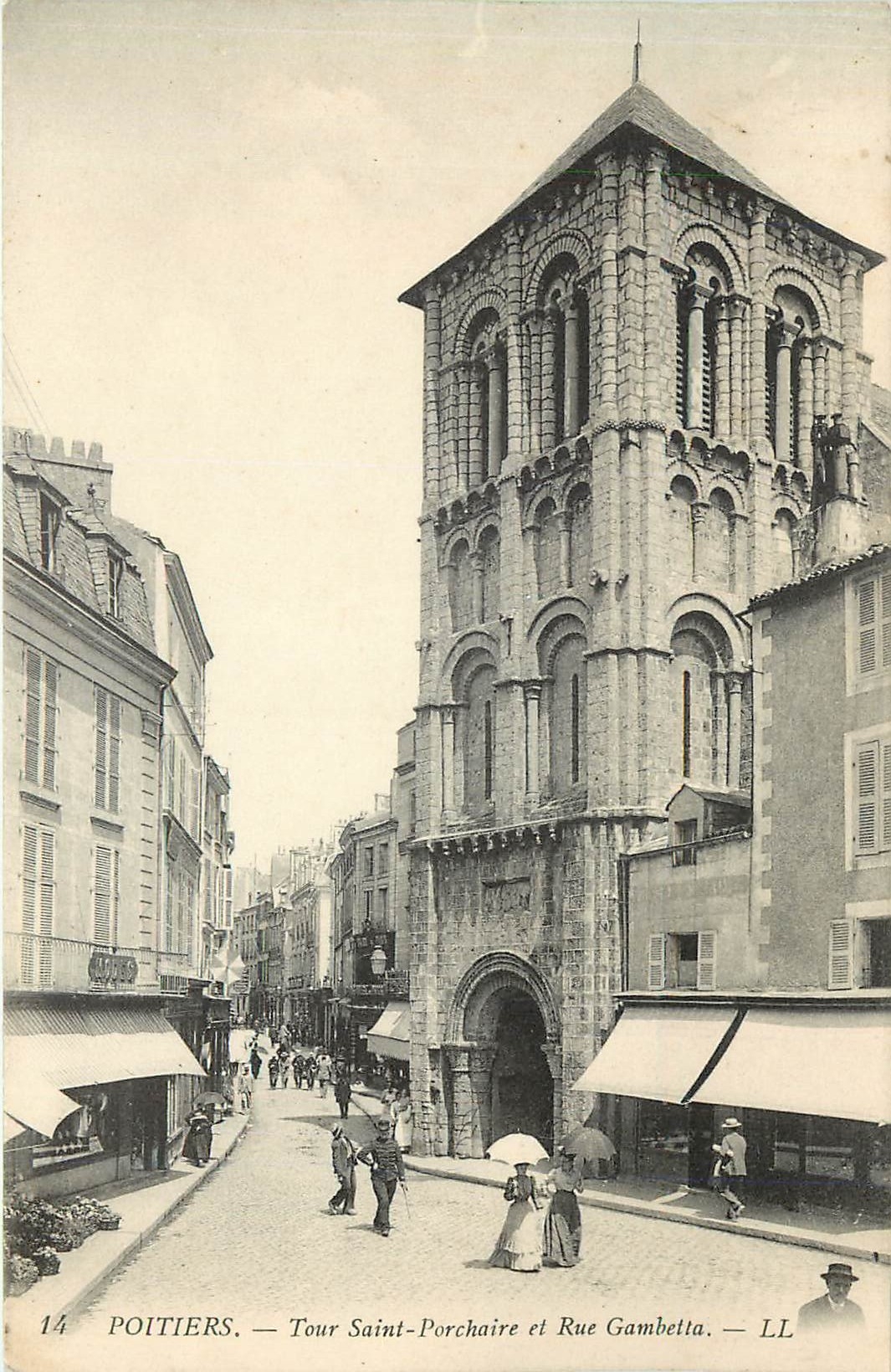 CPA Poitiers Tour Saint Porchaire et Rue Gambetta 
