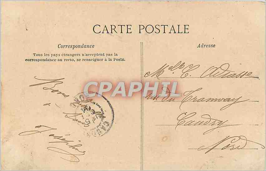 CPA Asnieres Cimetiere des Chiens  — Rückseite