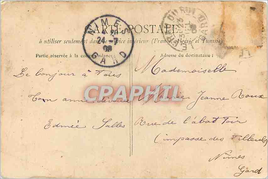 CPA Belfort La Porte de France demolie en 1891  — Verso