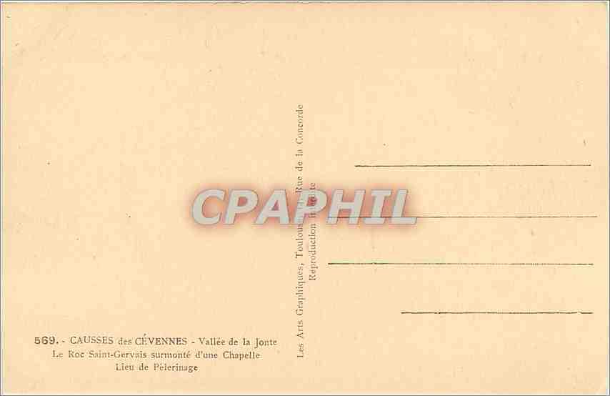 Vallee de la Jonte - Le roc St Gersais — ARGRA — Verso