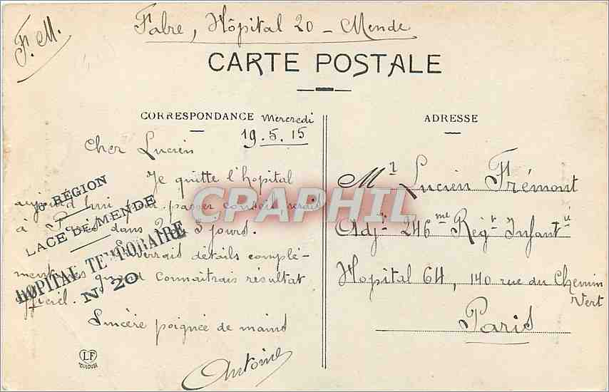 CPA La Lozere Mende La Cathedrale  — Rückseite