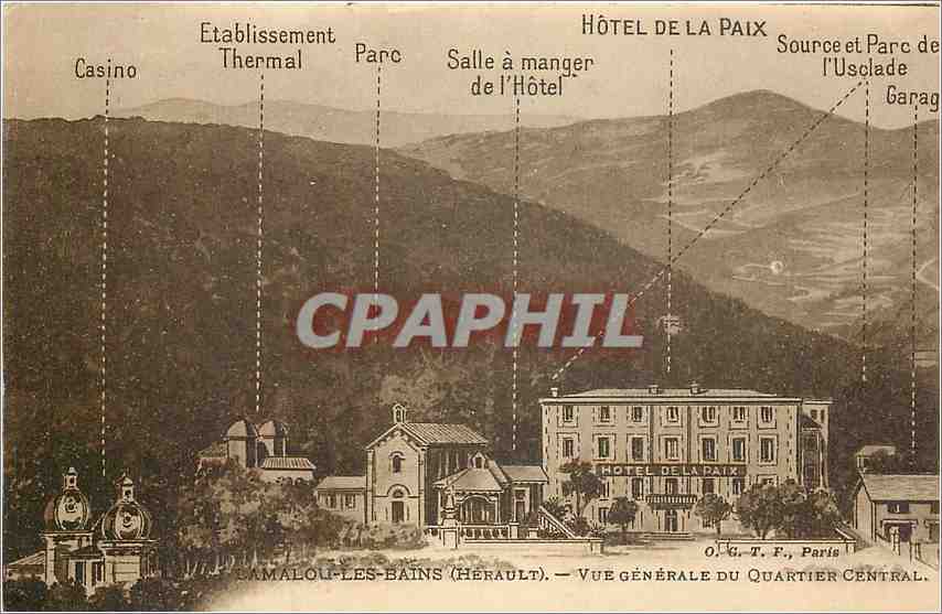CPA Lamalou les Bains Herault Vue generale du Quartier Central 