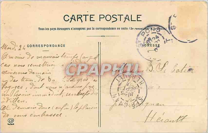 CPA St Pons Herault Le Pont Notre Dame  — Back