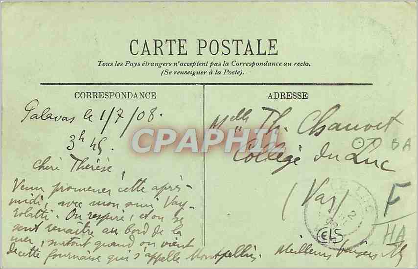 CPA Palavas les Flots Vue generale  — Back