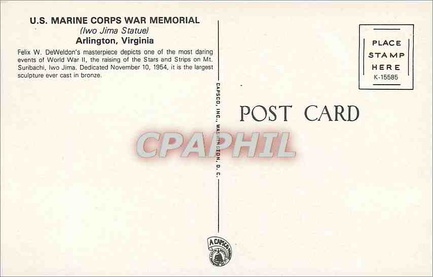 CPA Monument commemoratif d'Iwo Jima  — Back