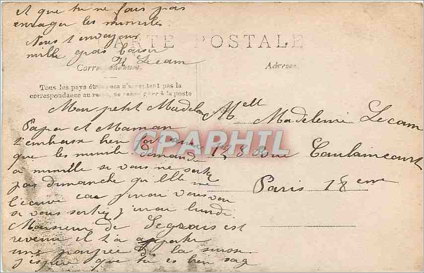 Mère et enfant dans un berceau — poème imprimé — éditeur J.K. — Verso