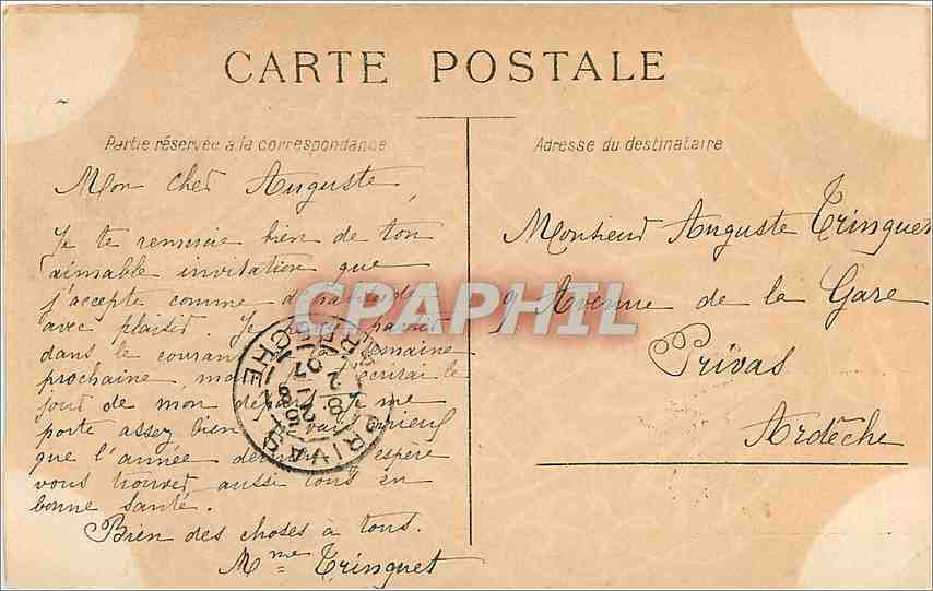 CPA Enfant — Rückseite