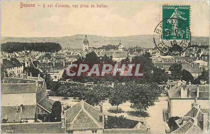CPA Beaune a vol d'Oiseau vue prise en ballon 
