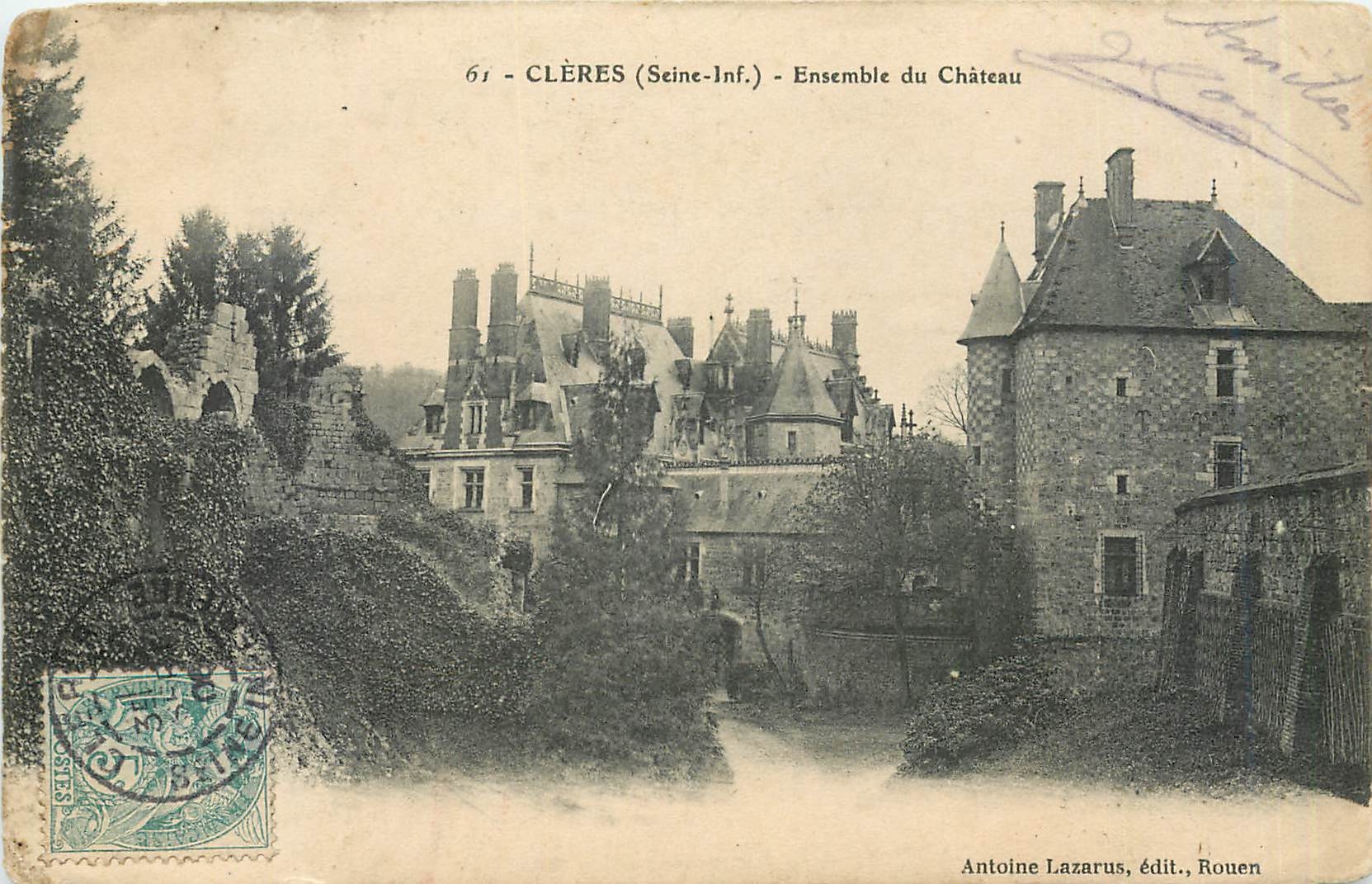 CPA Cleres Seine Inf Ensemble du Chateau 