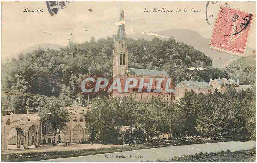 Lourdes — La Basilique & le Gave — V. P. Paris, No. 29