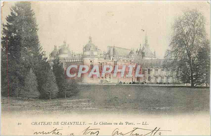 CPA Chateau de Chantilly Le Chateau vu du Parc 