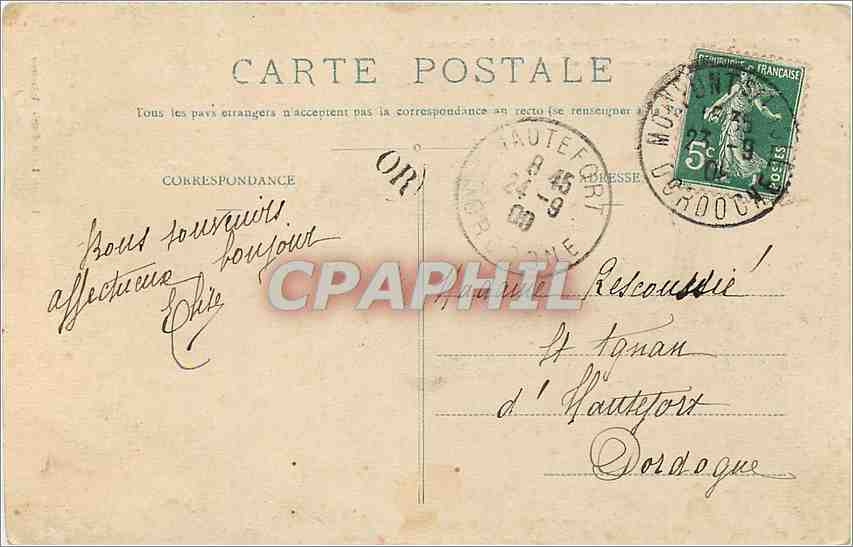 Château de Fournil — vue du côté de la Terrasse — Édition Louis Gardie, Libourne — Reverso