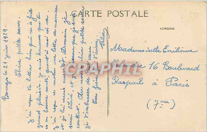 CPA Bourges Vue centrale prise du Palais Jacques Coeur  — Verso