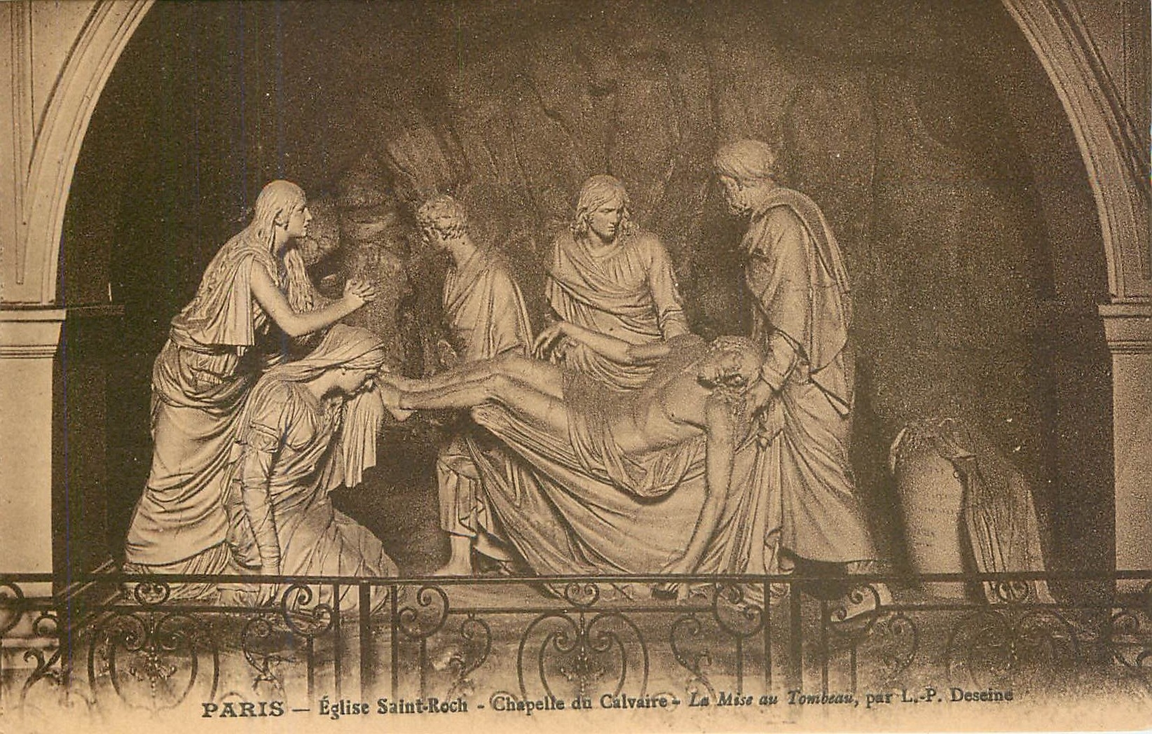 CPA Paris Eglise Saint Roch Chapelle du Calvaire La Mise au tombeau 