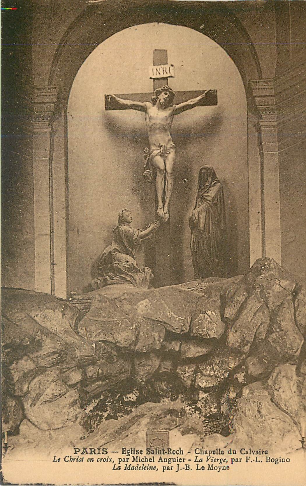 CPA Paris Eglise Saint Roch Chapelle du Calvaire Le Christ en Croix 