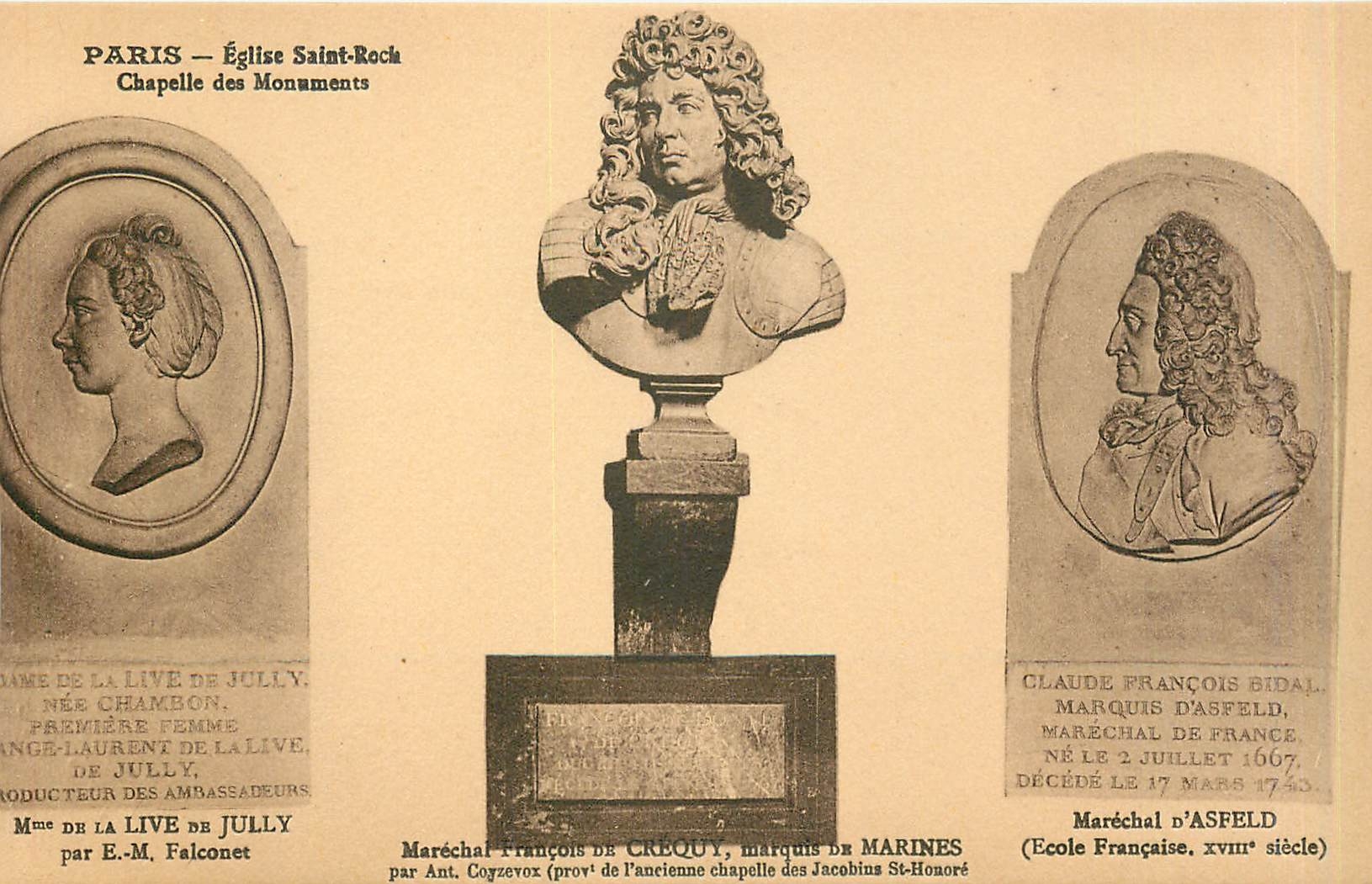 CPA Paris Eglise Saint Roch Chanpelle des Monument Mme de la Live de Jully par EM Faconet 