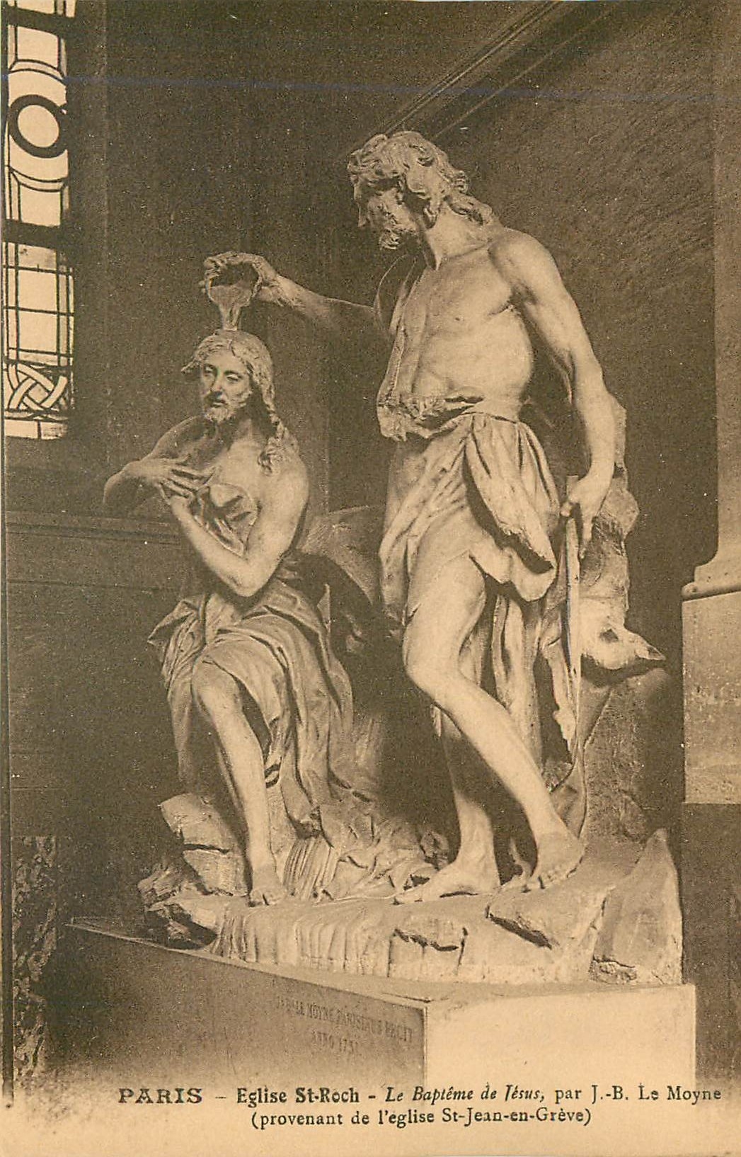 CPA Paris Eglise Saint Roch Le Baptem de Jesus par JB Le Moyne 
