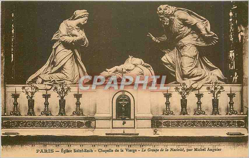 CPA Paris Eglise Saint Roch Chapelle de la Vierge Le Groupe de al Nativite par Michel Anguier 