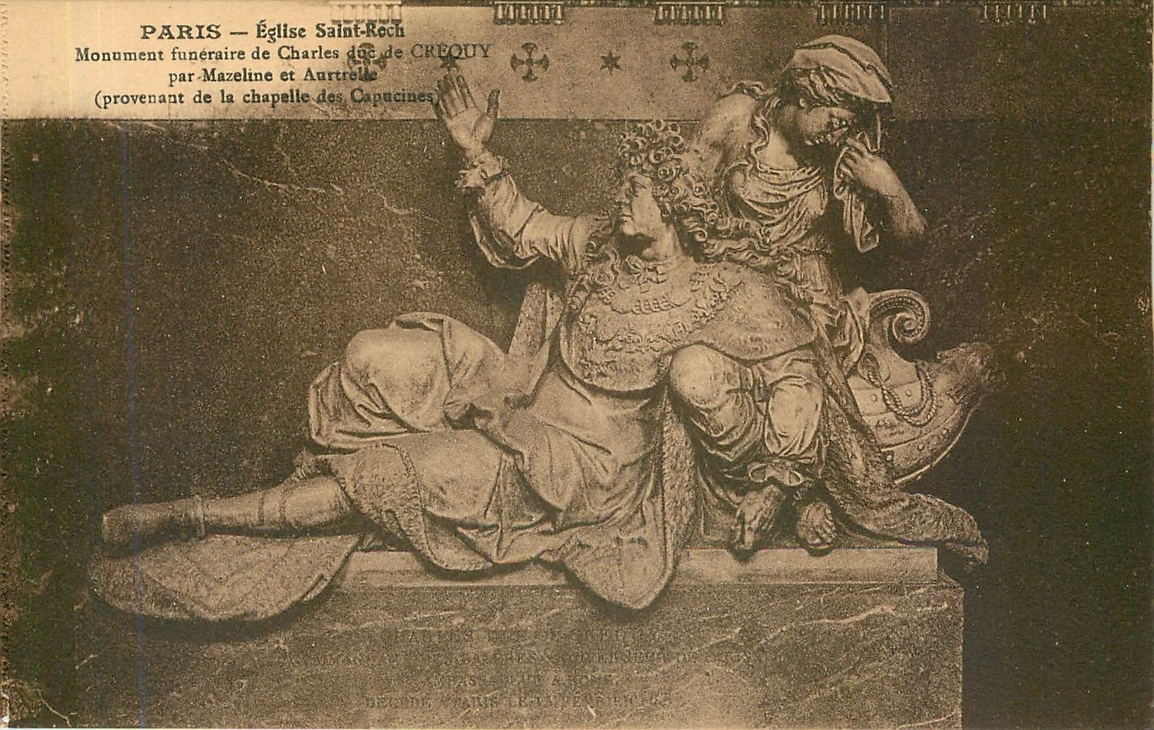 CPA Paris Eglise Saint Roch Monument funeraire de Charles duc de Creouy 