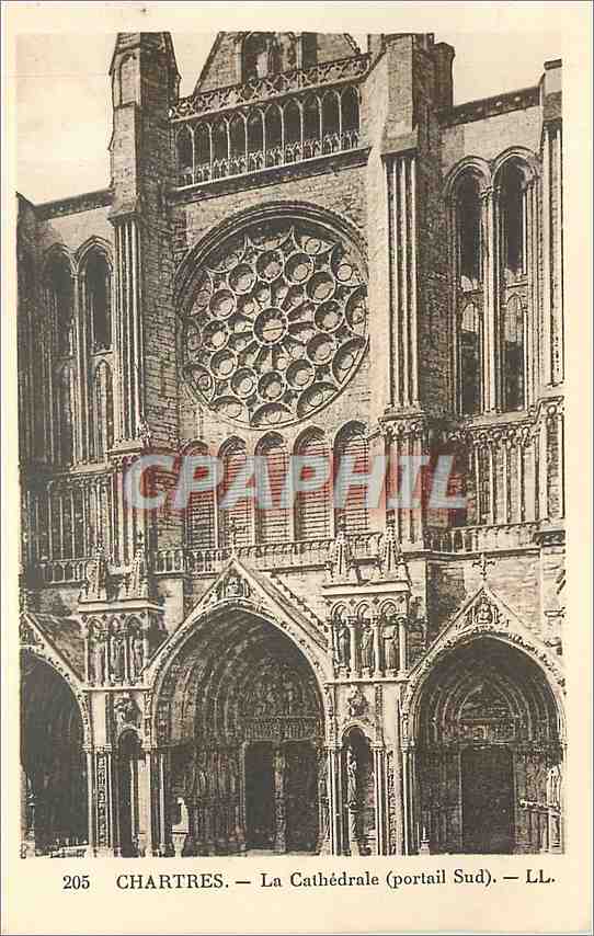 CPA Chartres La Cathedrale portail Sud 