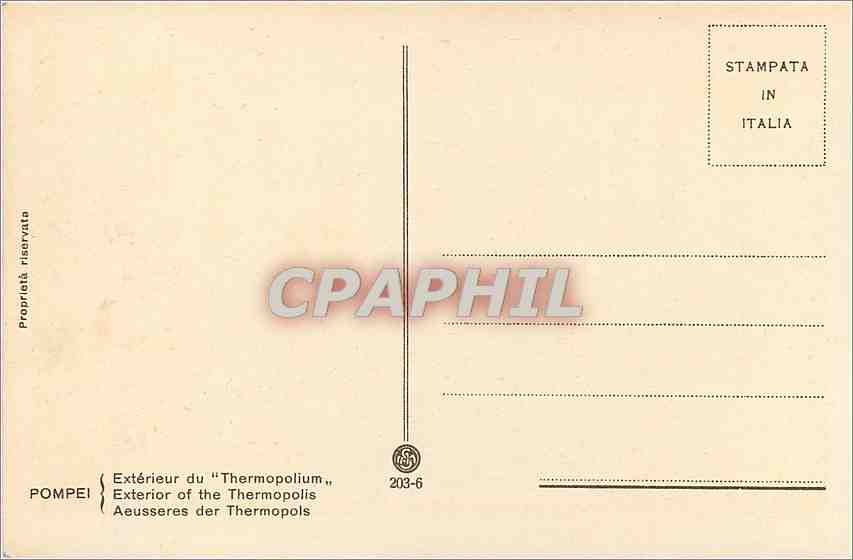 CPA Pompei Nuovi scavi Via dell'Abbondanza Esterno del Termopolio  — Rückseite