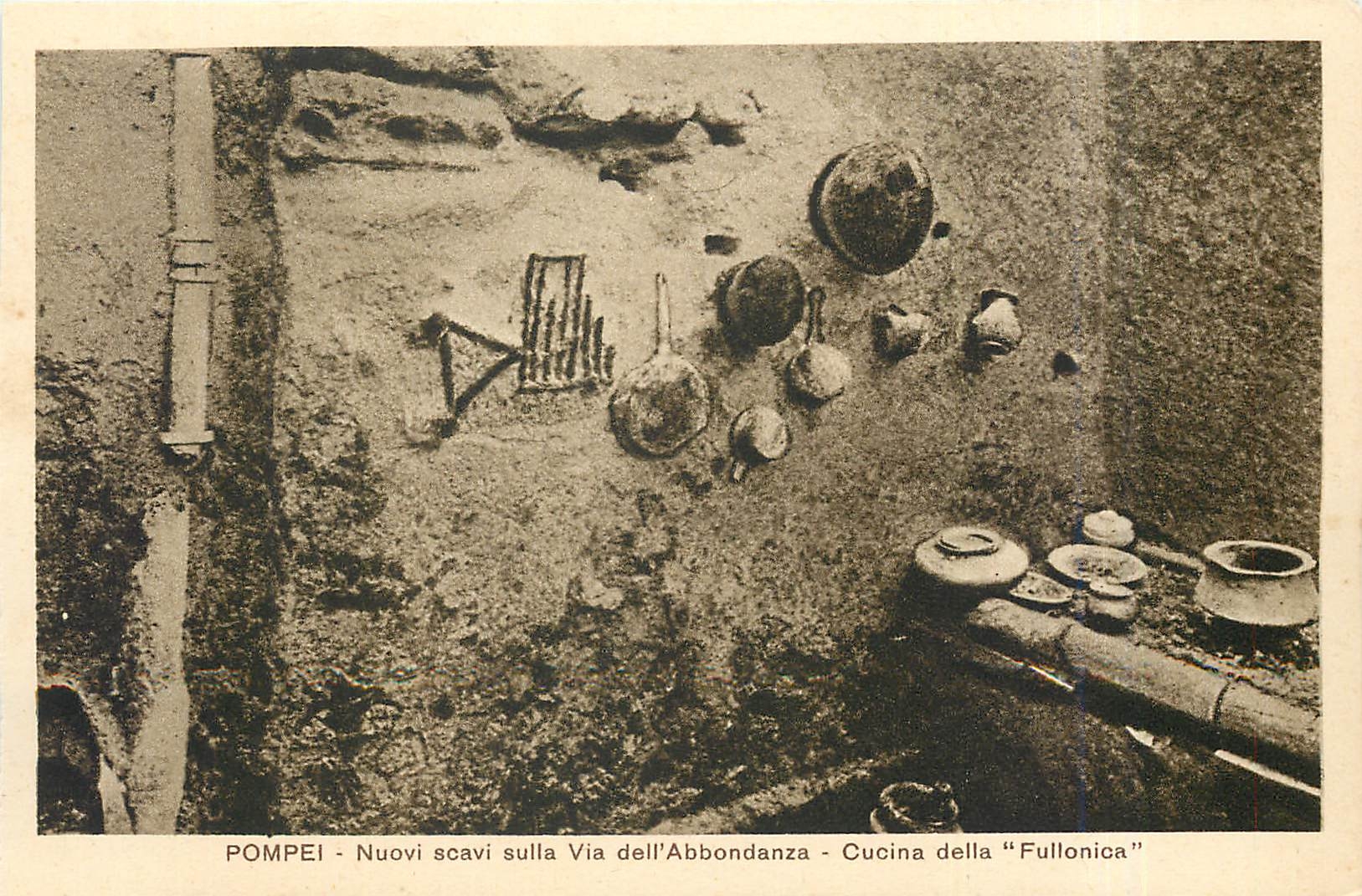 CPA Pompei Nuovi scavi sulla Via dell'Abbondanza Cucina della Fullonica Elephant