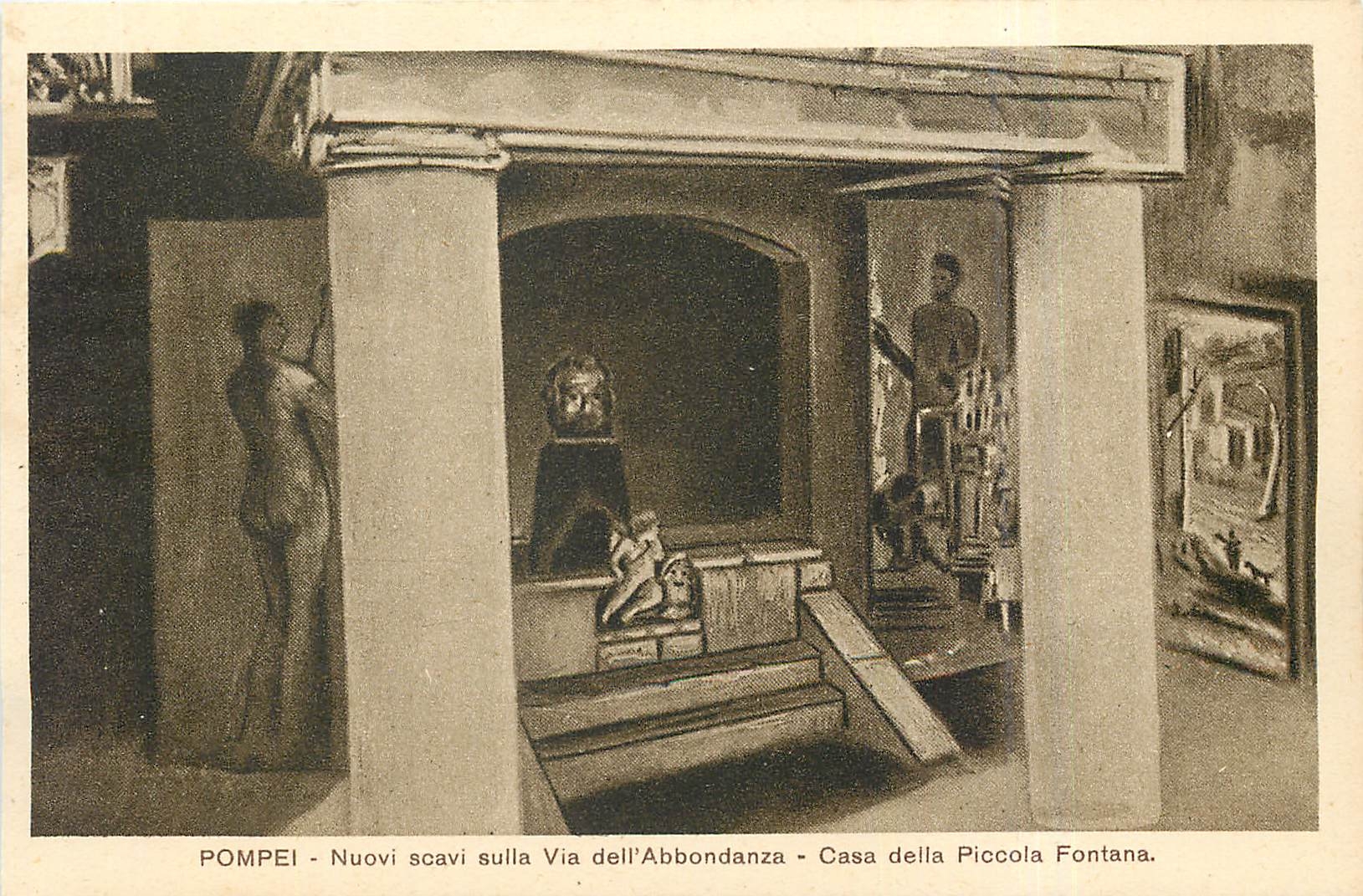 CPA Pompei Nuovi scavi sulla dell'Abbondanza Casa della Piccola Fontana 